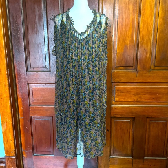 Natural Life Layered Sheer Dress Size Small Floral Print - Picture 1 of 11